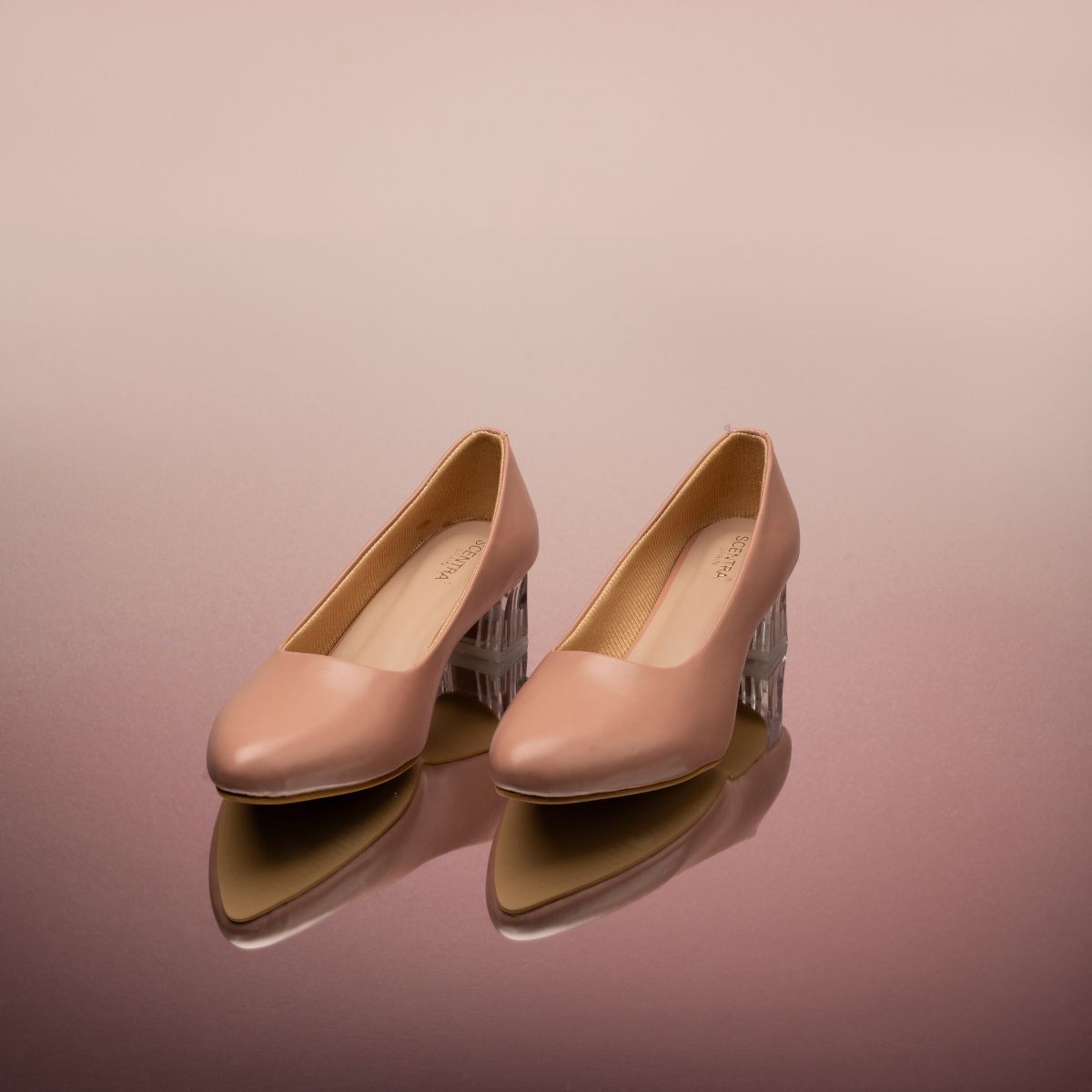 Nude block heel discount pumps