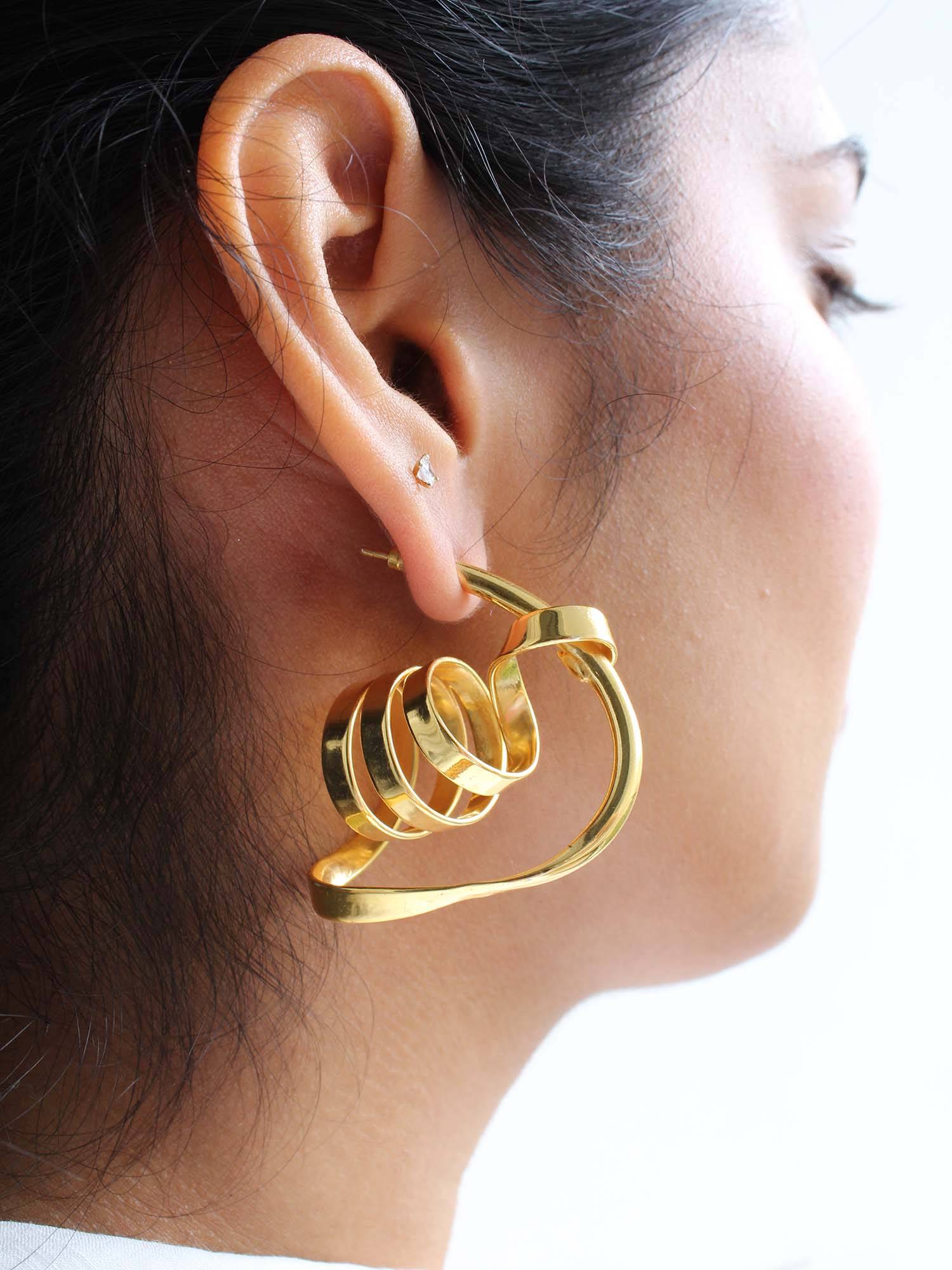 Heena Mittal Draco Gold Drops Earrings