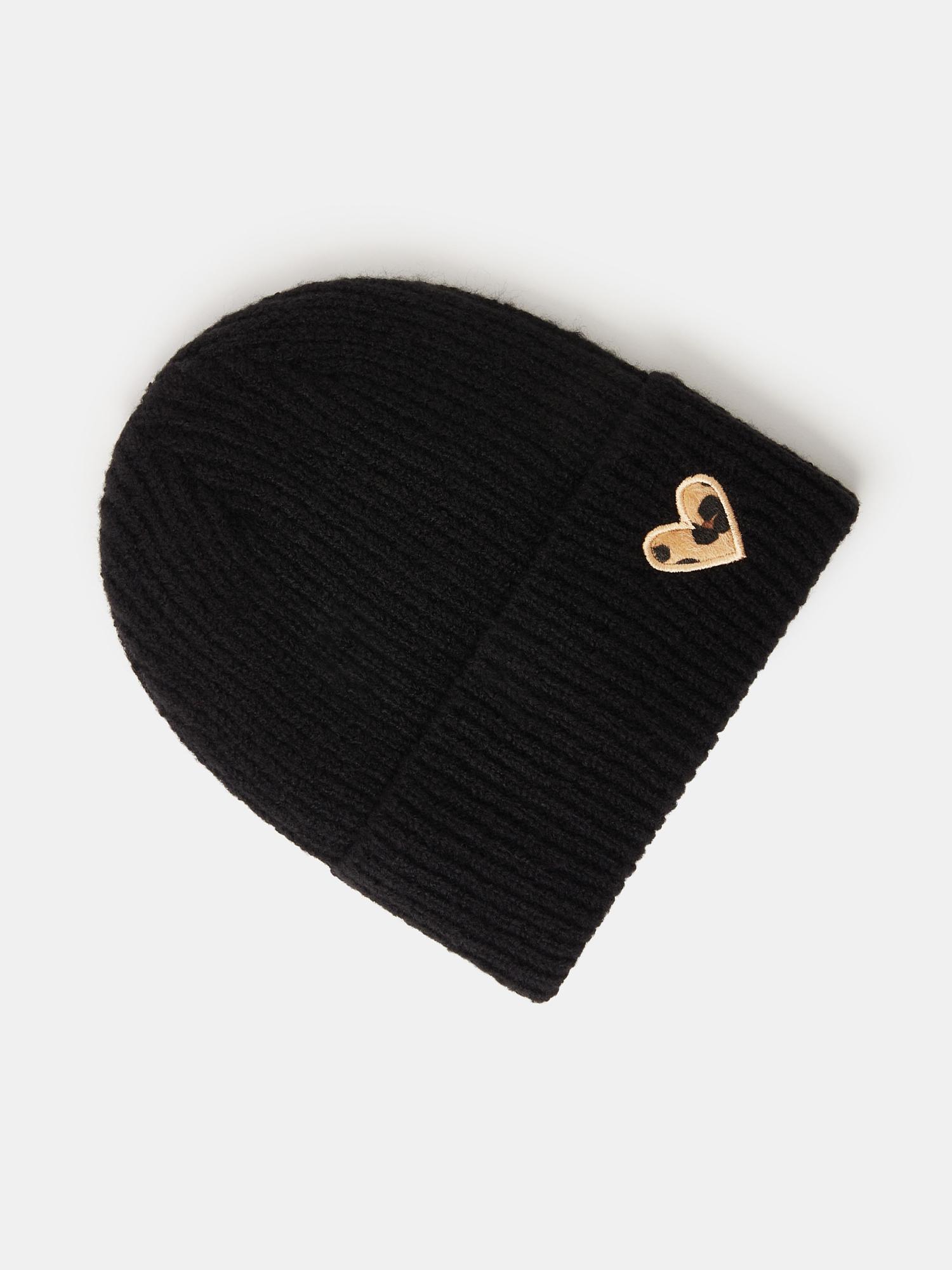 Buy Accessorize London Women Black Leopard Heart Beanie Online