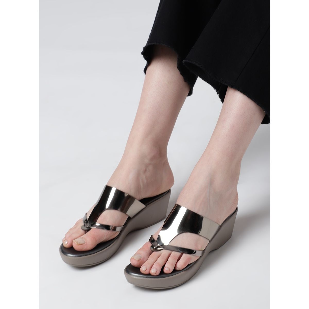 Buy Grey Heeled Sandals for Women by DELIZE Online | Ajio.com