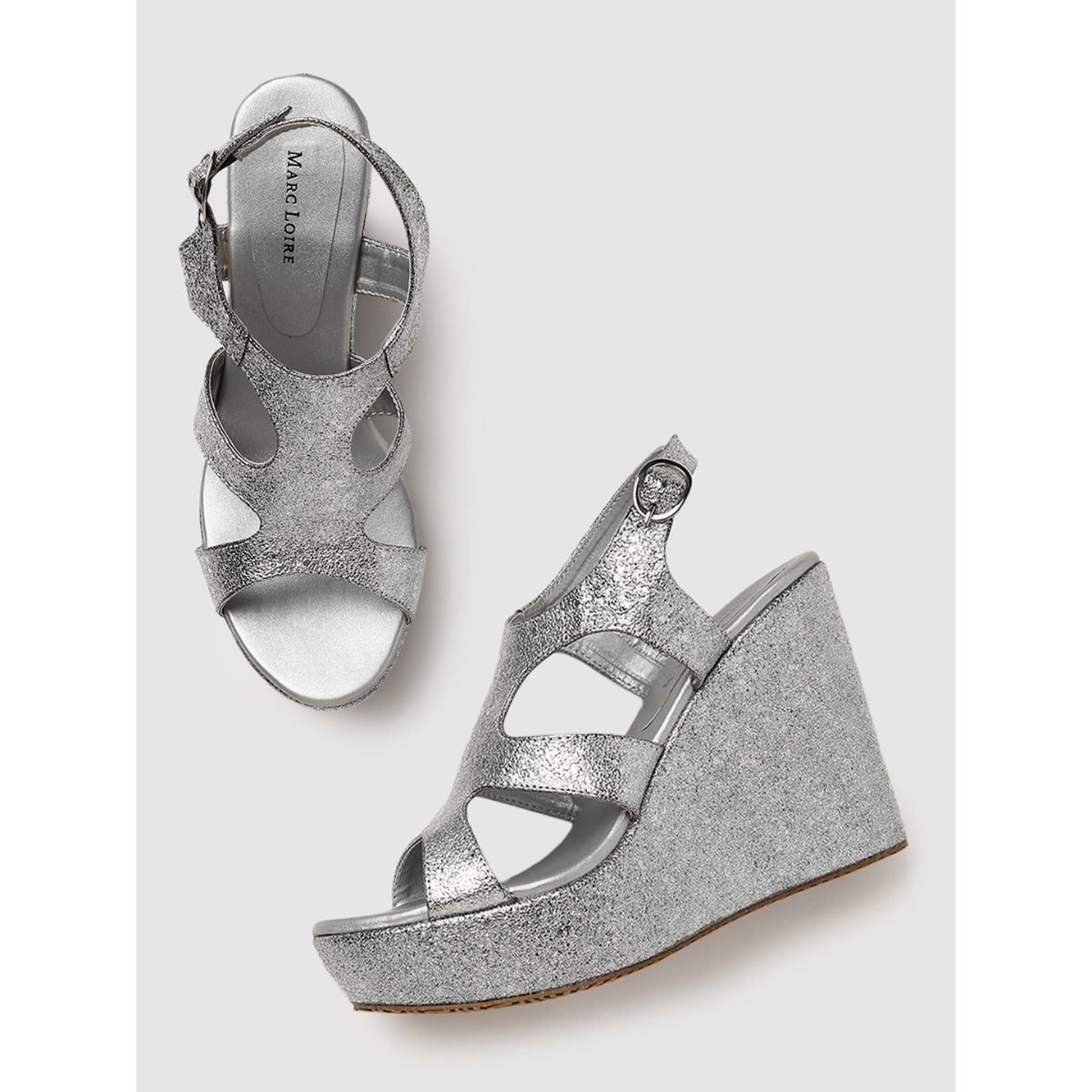 Buy Touch Ups Women's Carter Wedge Sandal, Silver, 6.5 M US at Amazon.in