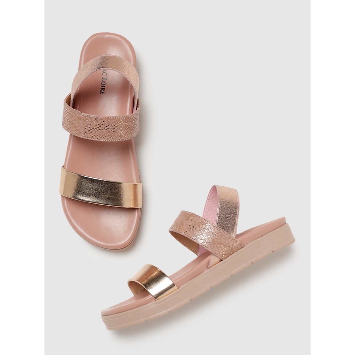 Women Rose Gold T-Strap Comfort Heels Sandals – Inc5 Shoes