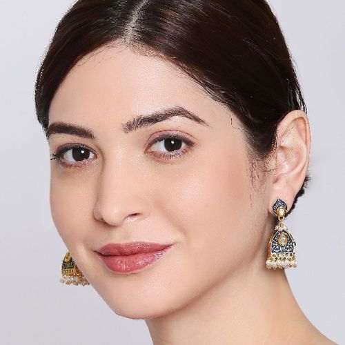 blue big teardrop earrings