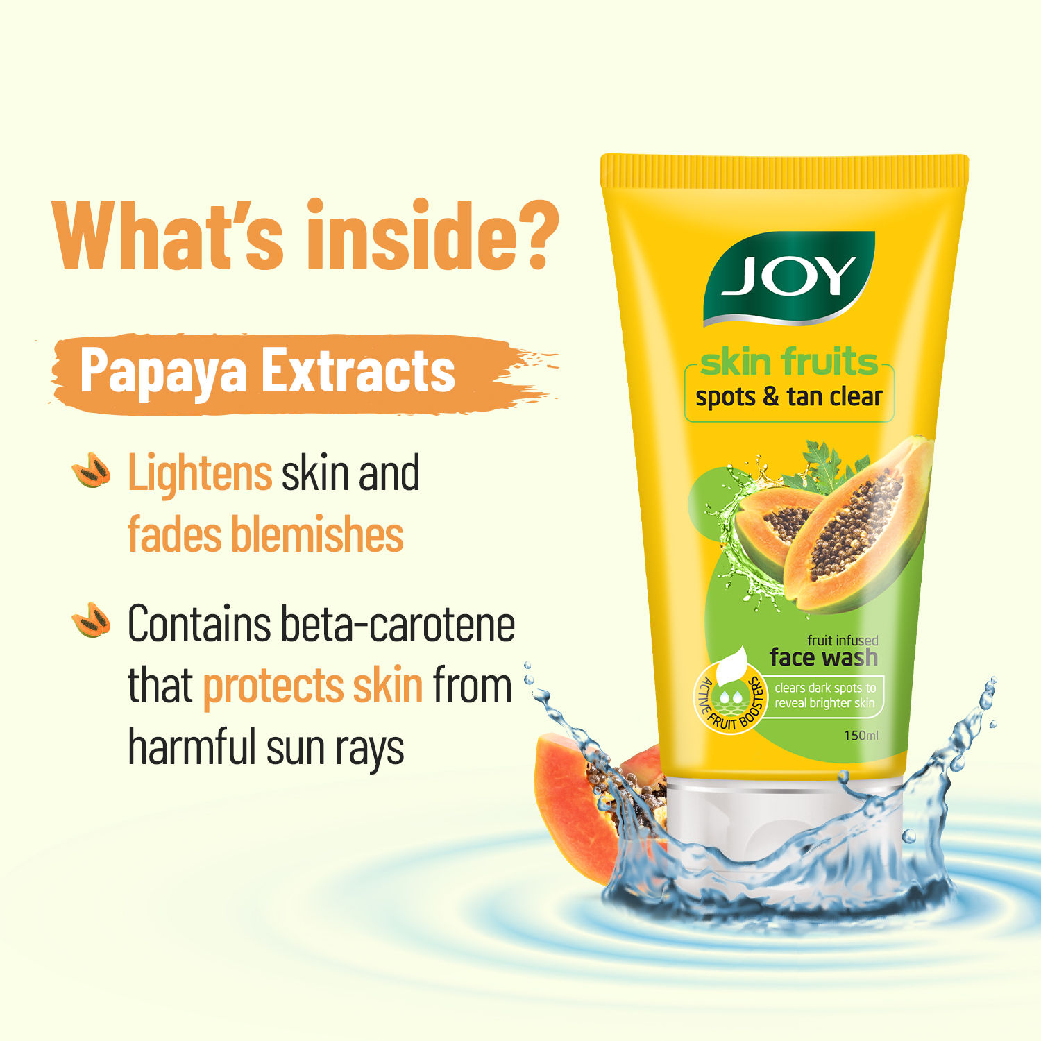 Buy Joy Papaya Face Wash For Tan & Dark Spots Removal For All Skin