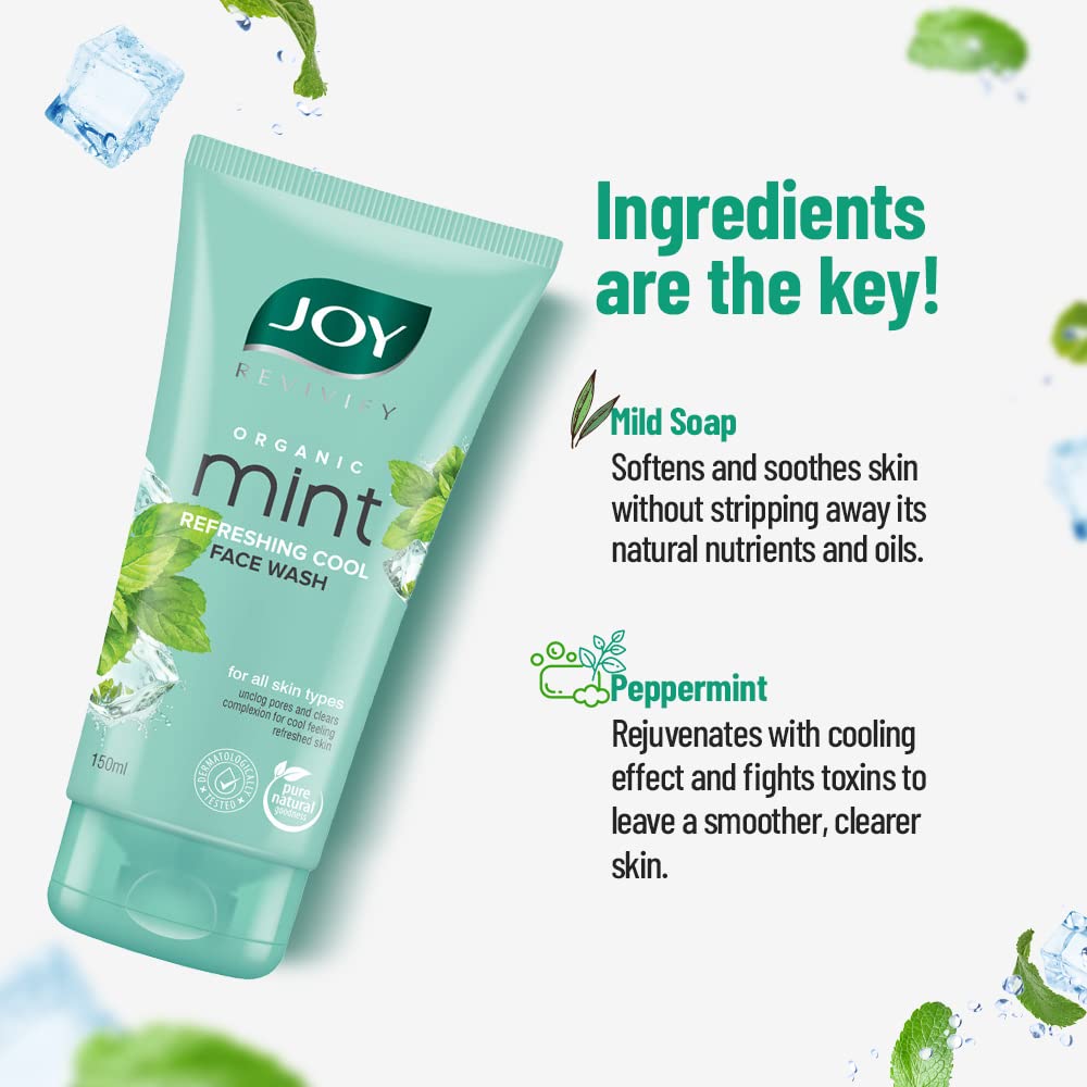 Buy Joy Cool Mint Face Wash - Controls Blackheads, Dark Spots & Acne ...