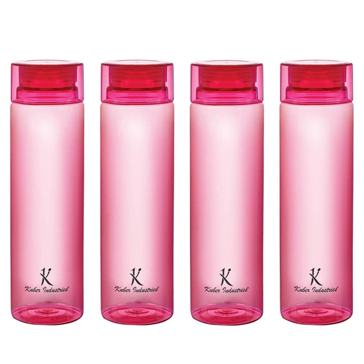 Kuber Industries Water Bottle for Kids & Adults Plastic Bottle Set of 4 Pink