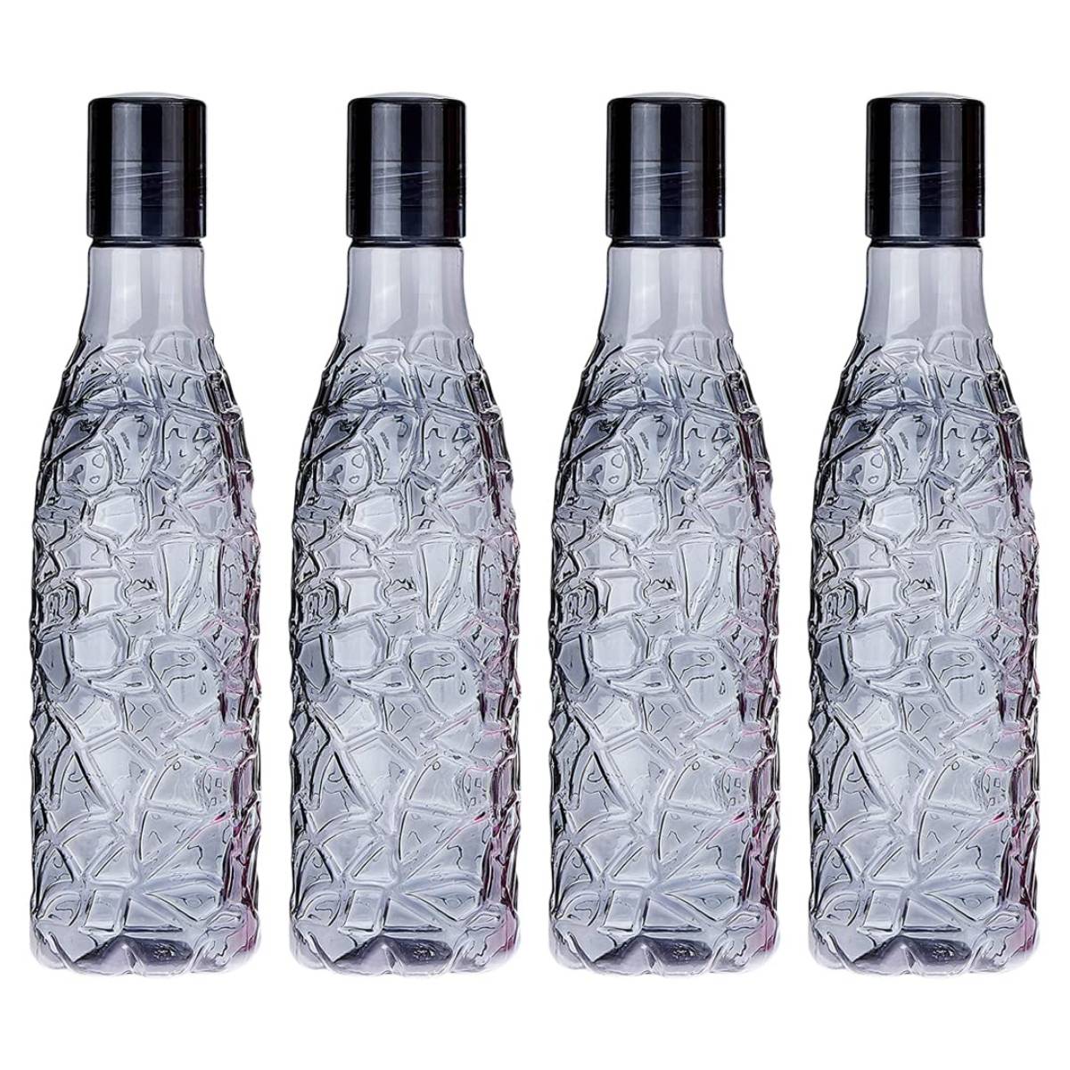Kuber Industries BPA-Free Plastic Water Bottle Pack of 4Black
