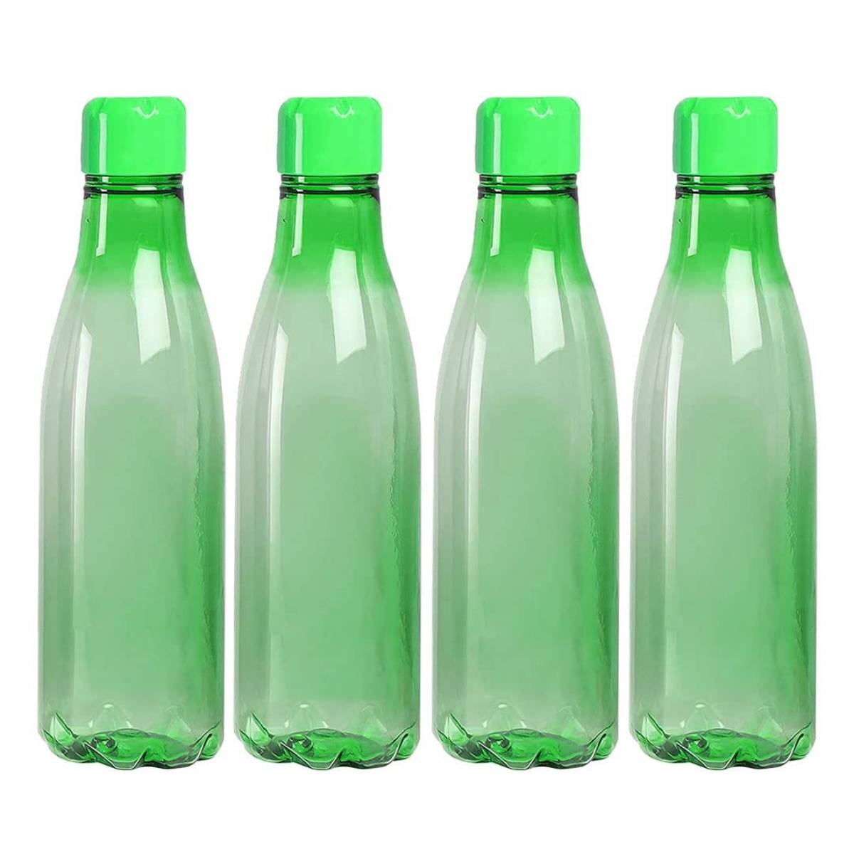 Kuber Industriess For Kids & Adults Refrigerator Plastic Bottle Set of 4 Green