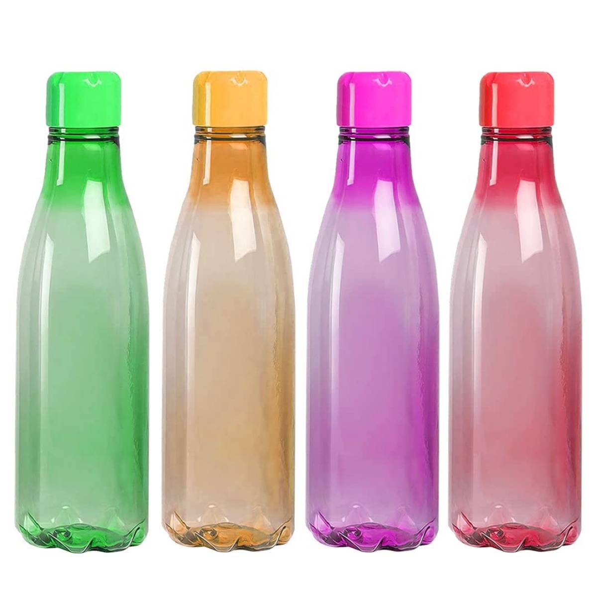 Kuber Industriess For Kids & Adults Refrigerator Plastic Bottle Set of 4 Assorted
