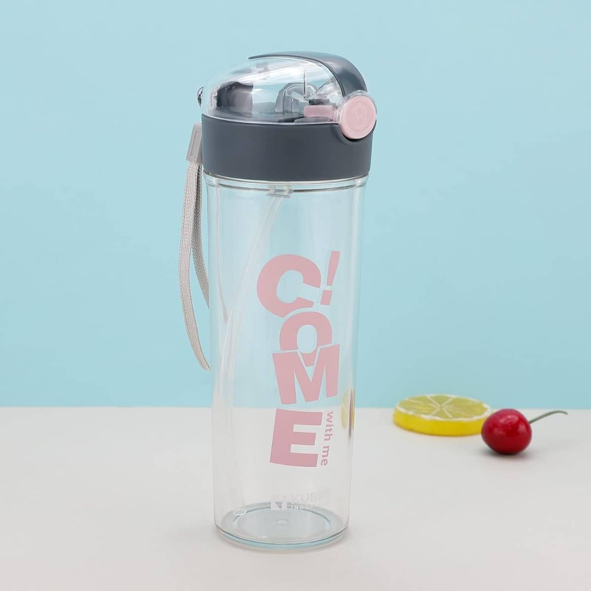 Kuber Industries Water Bottle Printed Designs for Kids Transparent, Leak Proof, BPA Free 420 ml
