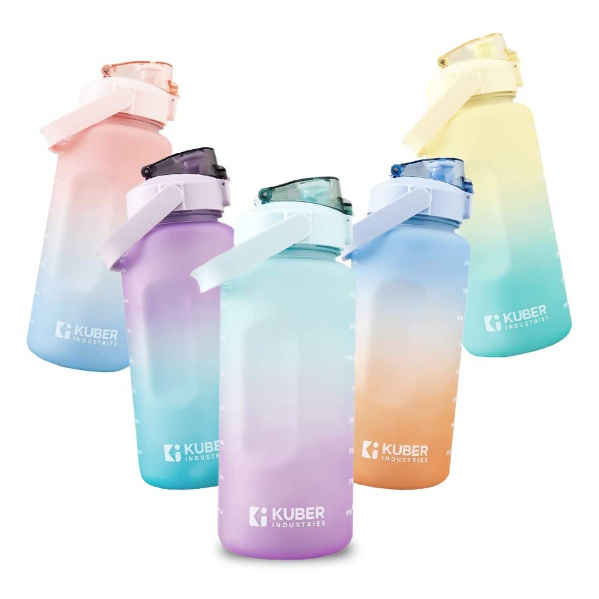 Kuber Industries Motivational 2 Litre Water Bottle with Time Marker