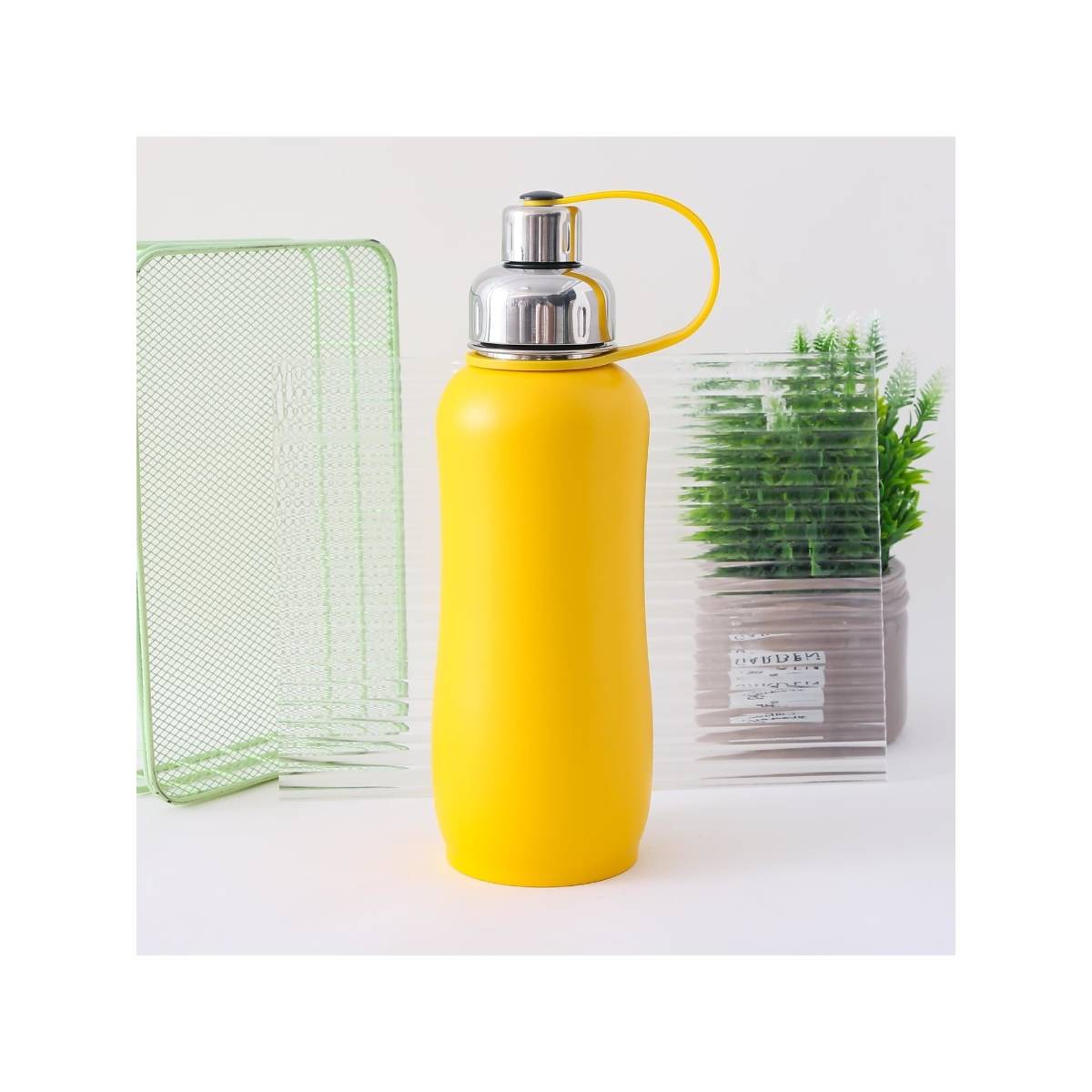 UMAI Double-Walled Vacuum Insulated Stainless Steel Water Bottle|Sipper|750ml (Yellow)