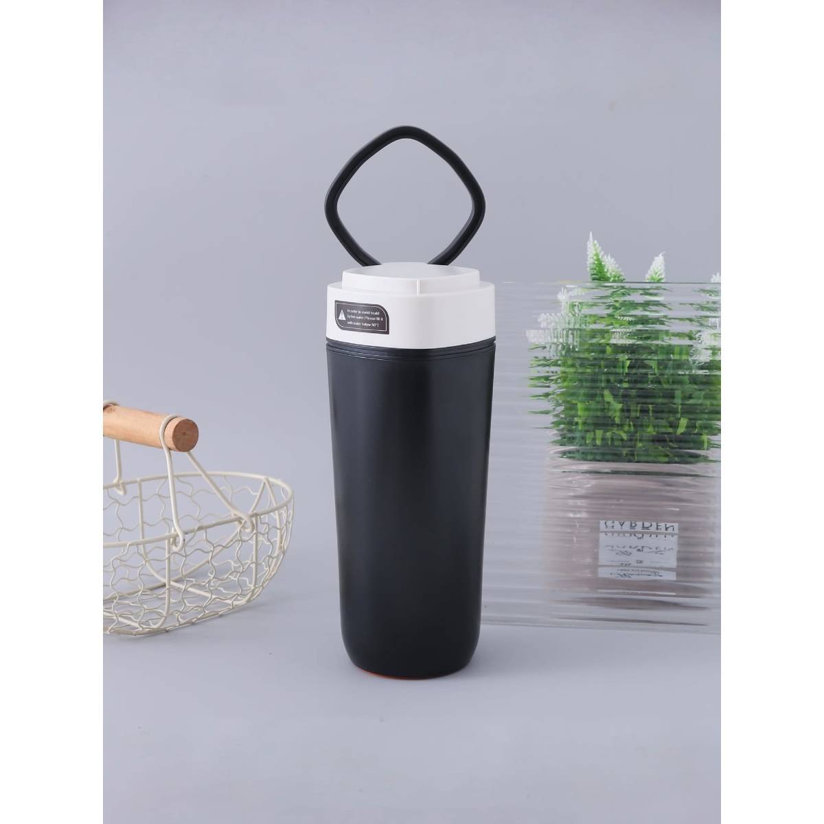 UMAI Anti-Fall Coffee Travel Tumbler with Suction Bottom|480ml|Black|