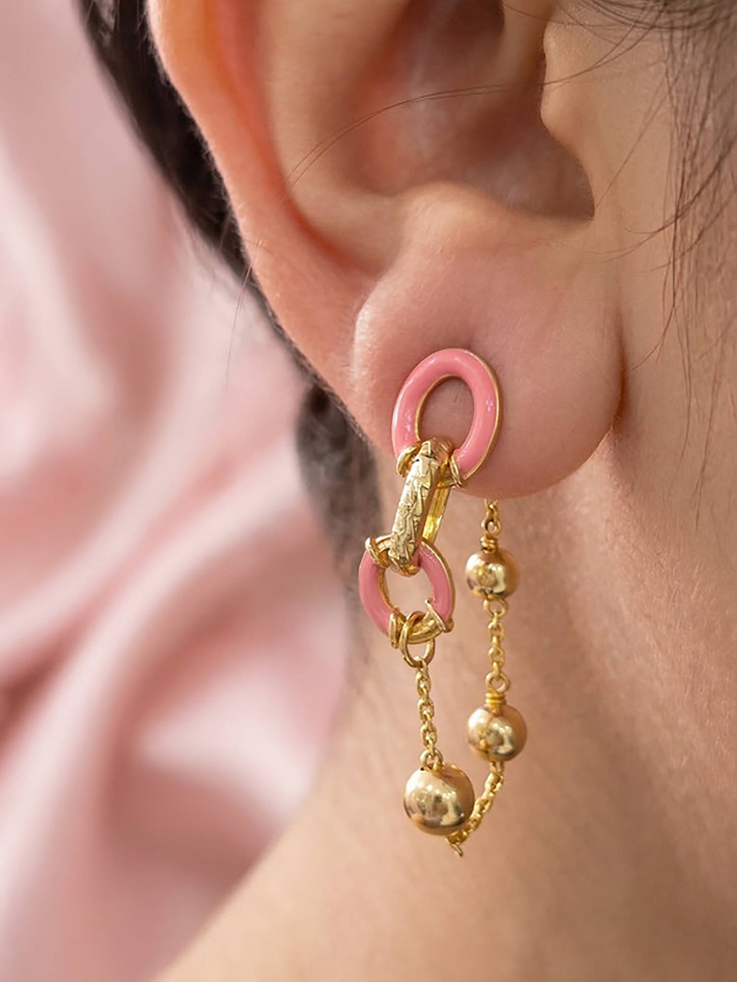 Nishani Women Silver Chain Link Earrings