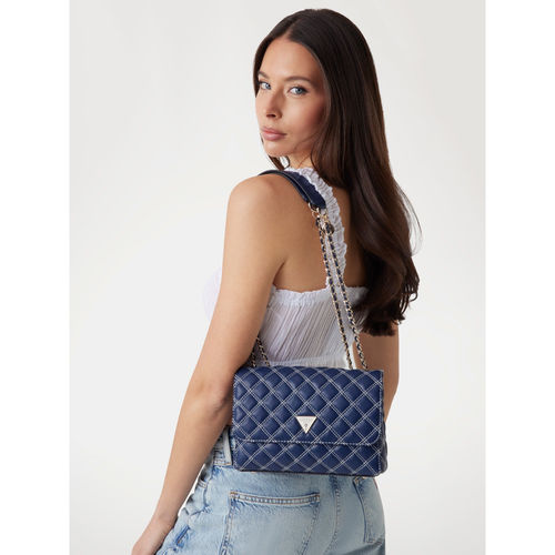 Buy Guess Blue Quilted Polyurethane Cruise Vibe Convertible