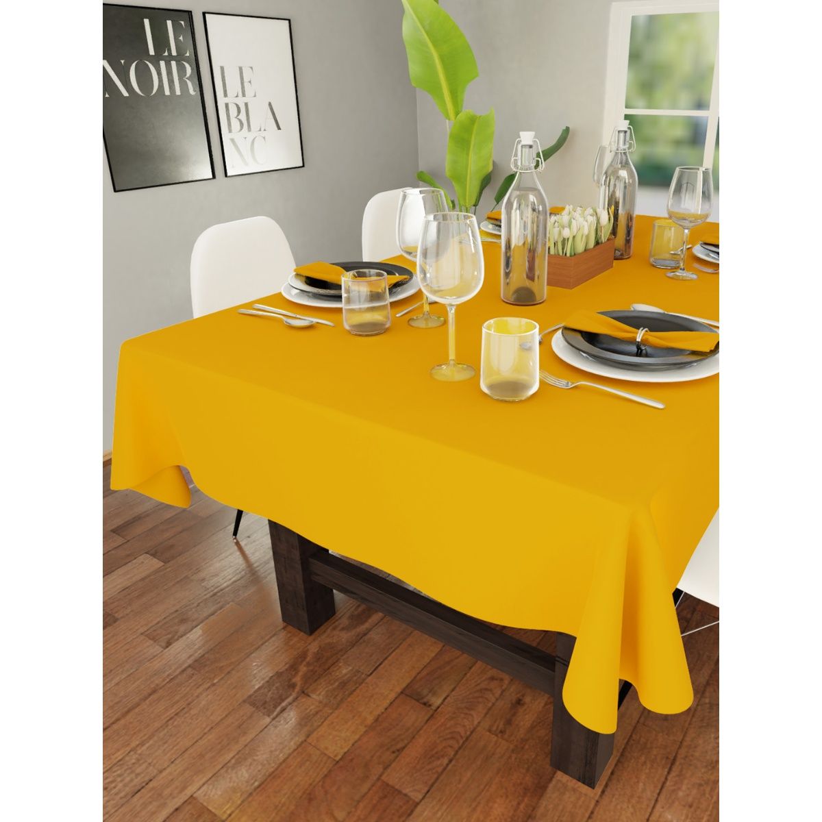 Encasa Homes Plain Tablecloth (6 Ft Long) For 4 To 6 Seater Dining