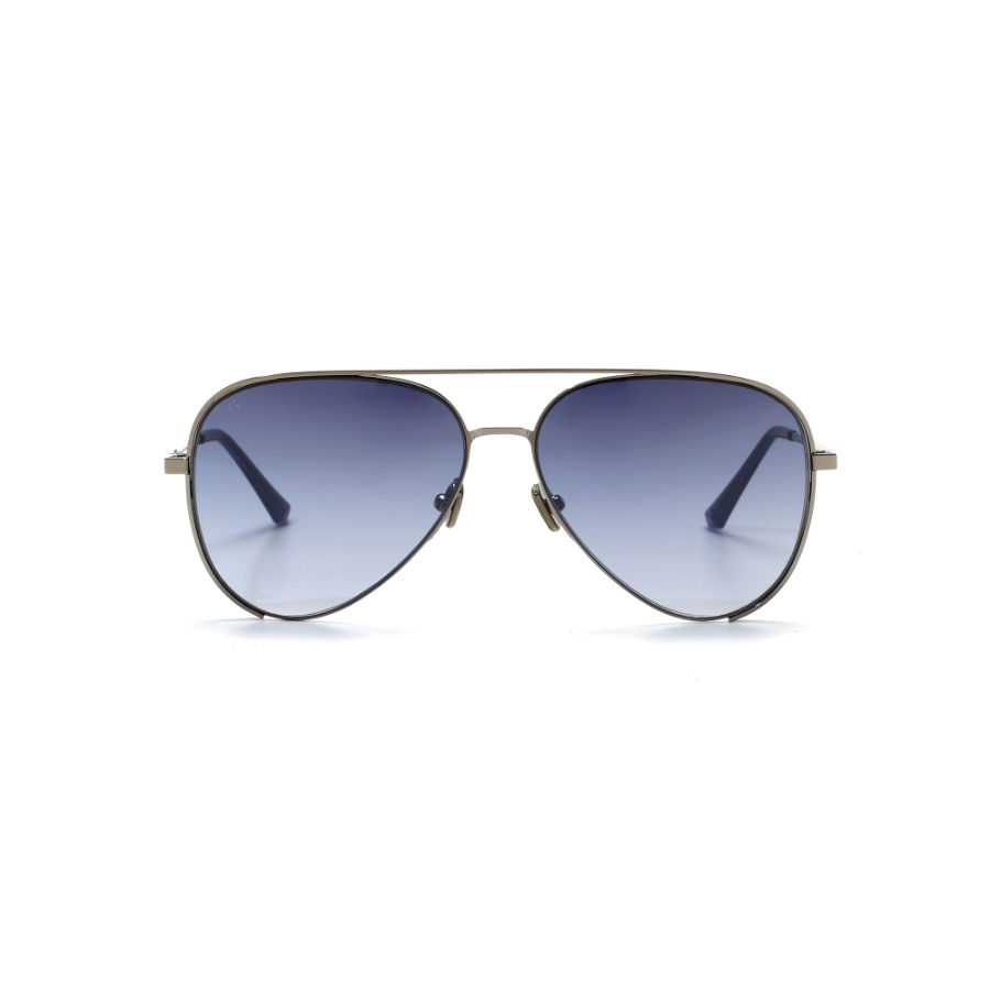 Buy French Connection Blue Lens Aviator Sunglass Full Rim Silver Frame ...