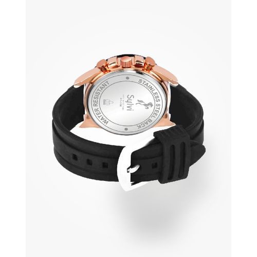 Buy Sylvi Multi-Functional Working Black Analog Watch For Men