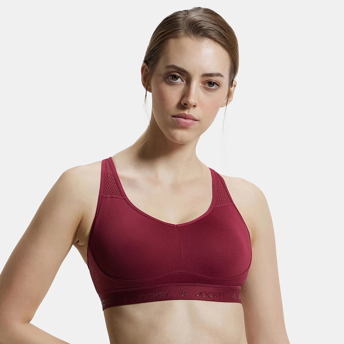 Buy Wirefree Padded Tactel Nylon Elastane Full Coverage Sports Bra with  Optional Cross Back Styling - Midnight Sail AP21