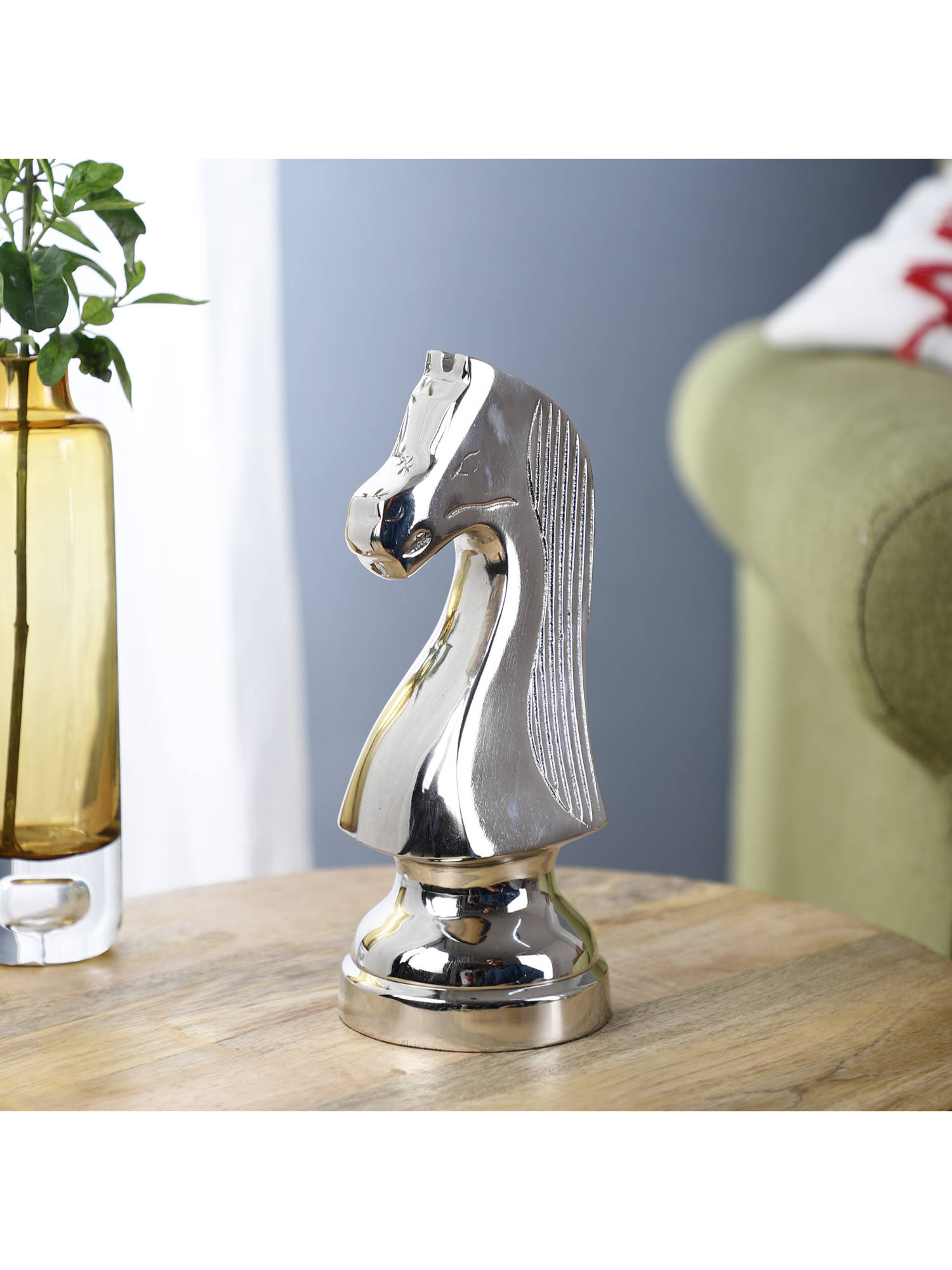 De Maison Decor Chess Horse Silver Sculpture