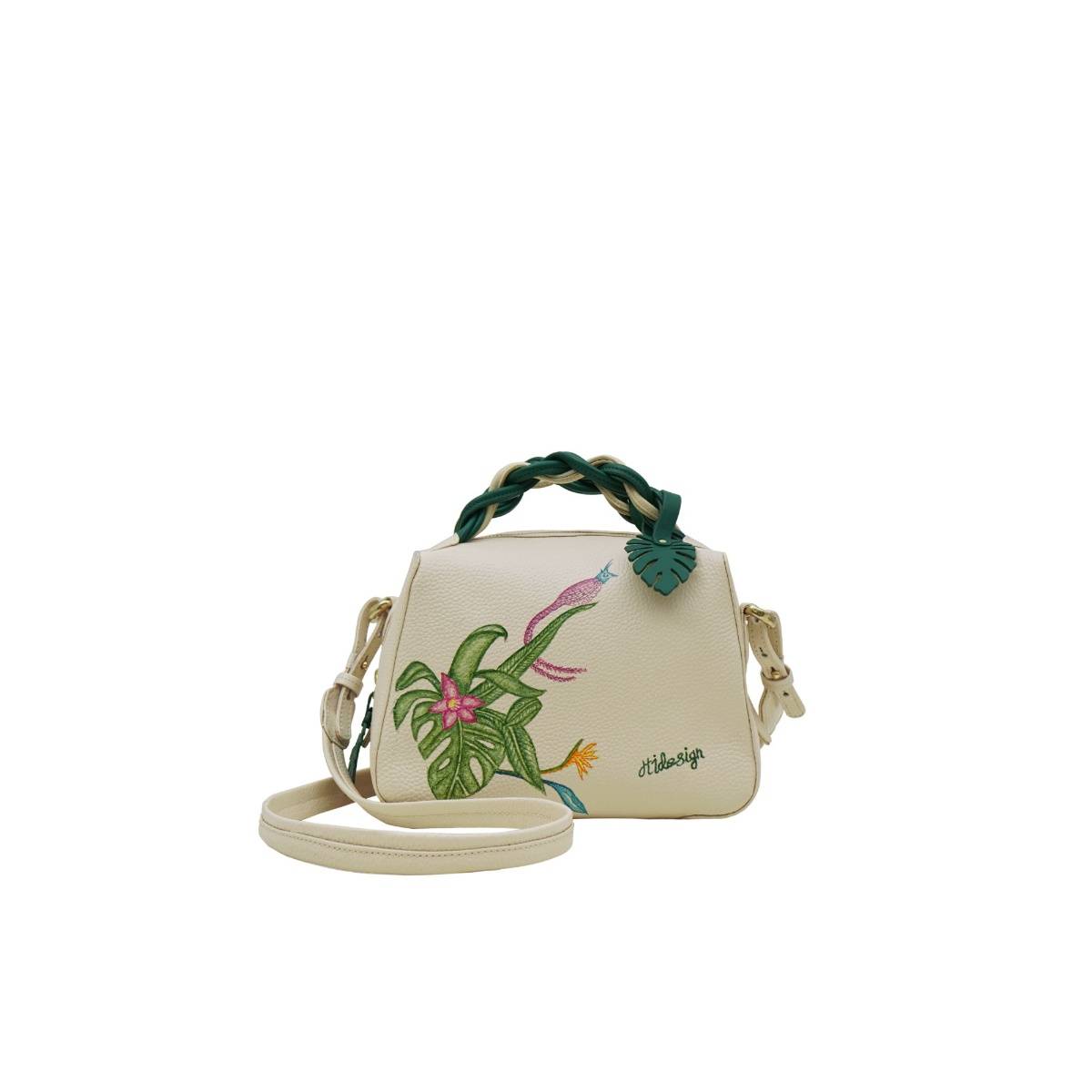 Hidesign Off White Genuine Leather Garden 01 Women Sling Bag (M)
