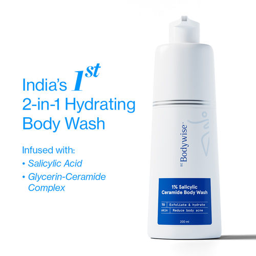 Be Bodywise 1% Salicylic Ceramide Body Wash - Dual Pump 2in1 Body Wash - For Body Acne and Dry Skin