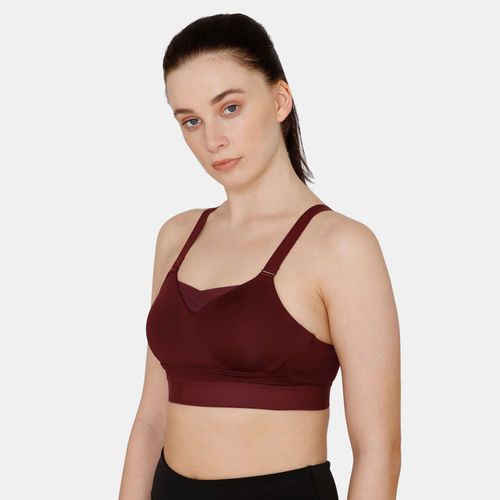 Buy Zivame Zelocity High Impact Sports Bra With No Bounce - Fig Online
