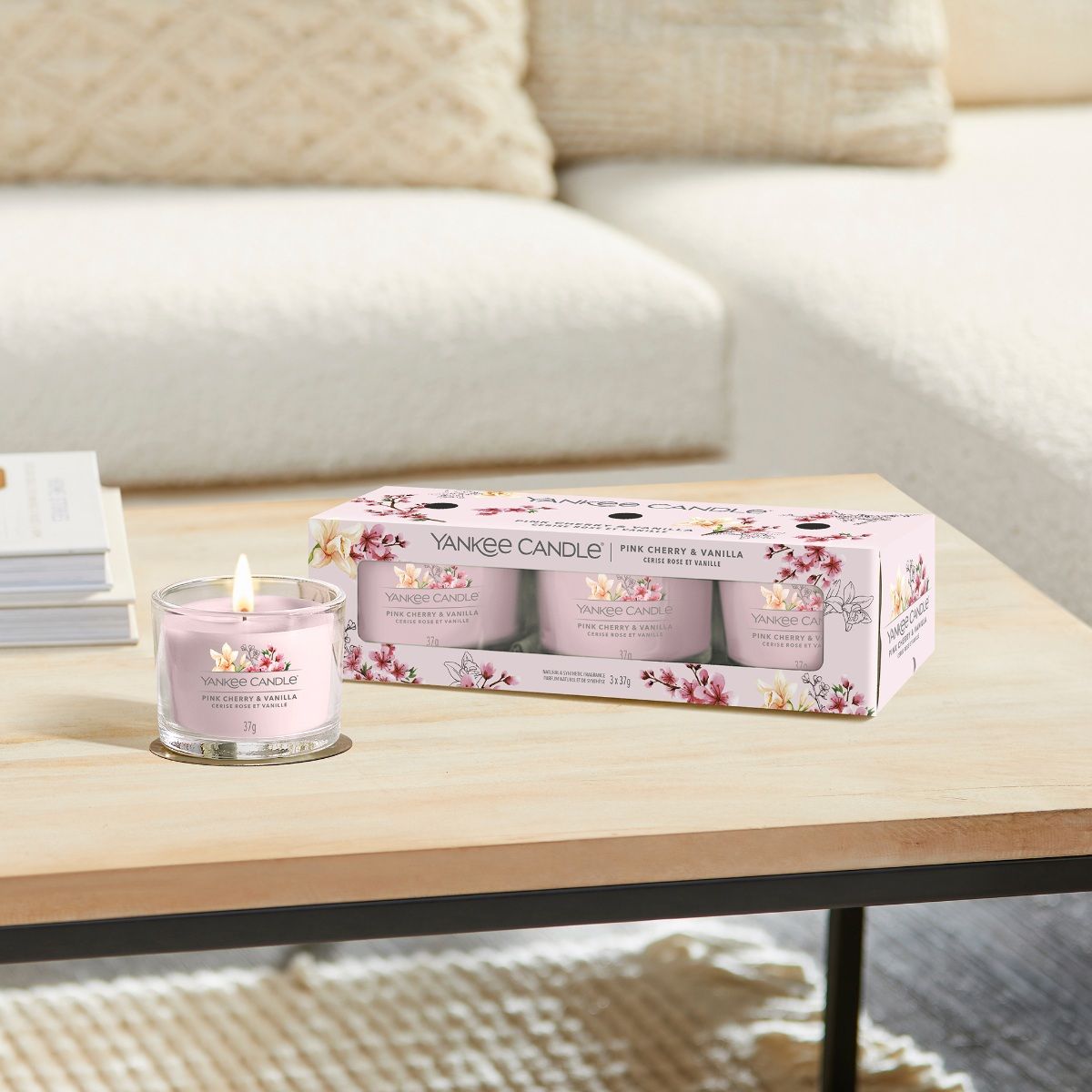Yankee Candle Filled Votive Pink Scented Candles Cherry Vanilla (Pack of 3) Buy Yankee Candle