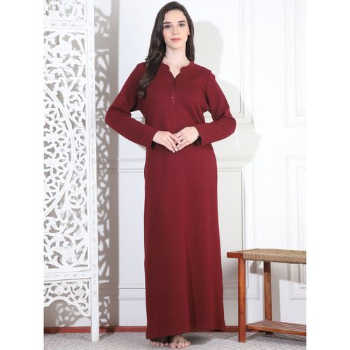 Buy Kanvin Women Winter Textured Red Night Dress Online