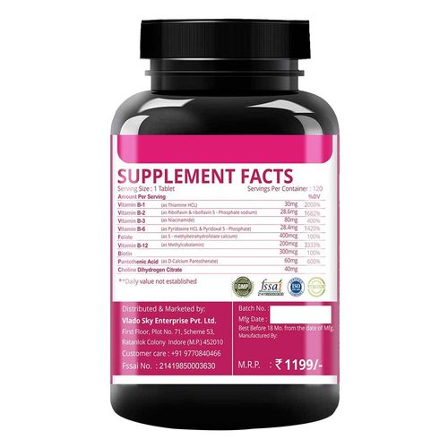 simply nutra vitamin b complex 120 veg tablets