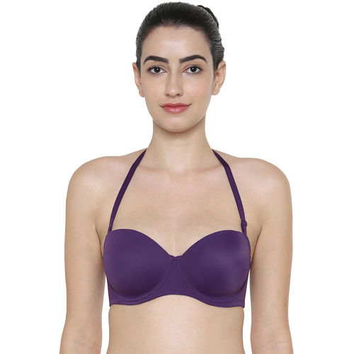 Triumph Microfiber Seamless Padded Wired Plain T-Shirt Bra-Purple