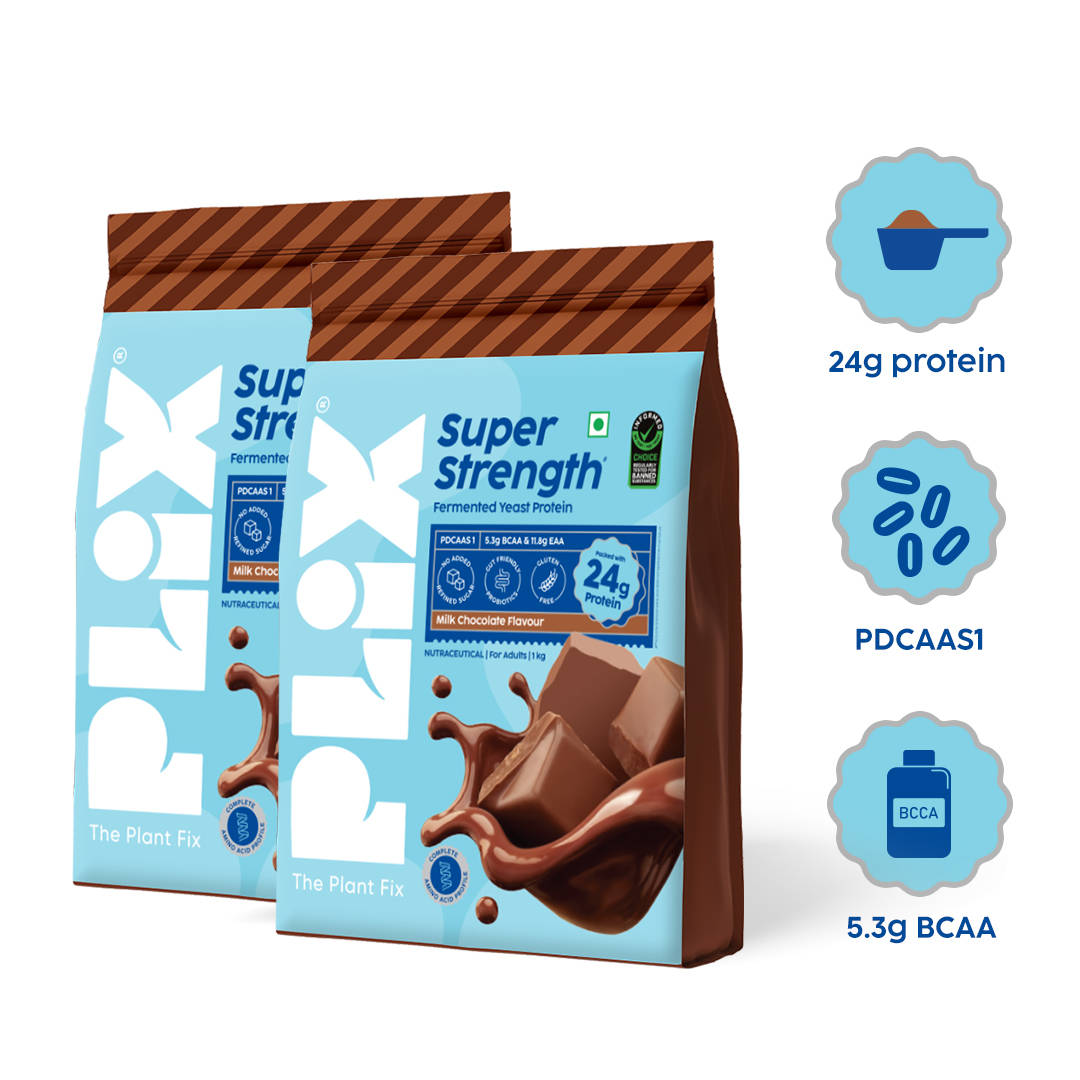 Plix - The Plant Fix Plix Super Strength Fermented Yeast Protein Milk Chocolate Flavour - Pack Of 2