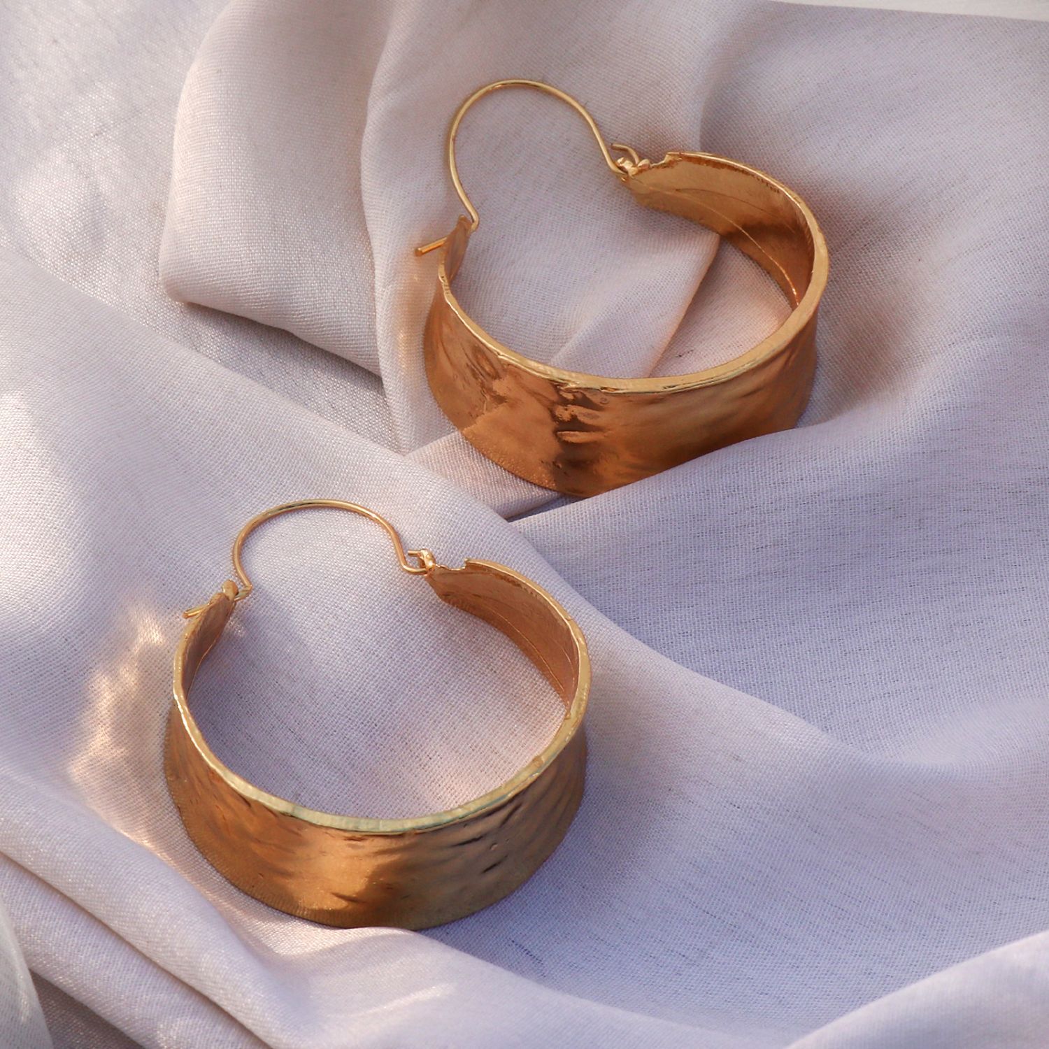 Buy Hammered Gold Hoop Earrings 14K Gold Filled Hoops Gold Online in India   Etsy