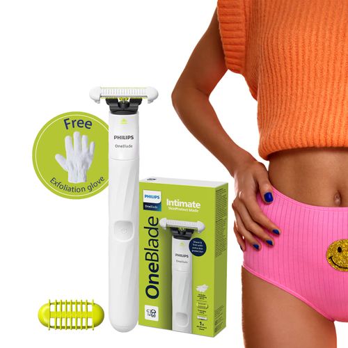 Philips OneBlade Intimate Bikini & Underarm Trimmer & Razor | Free exfoliation glove