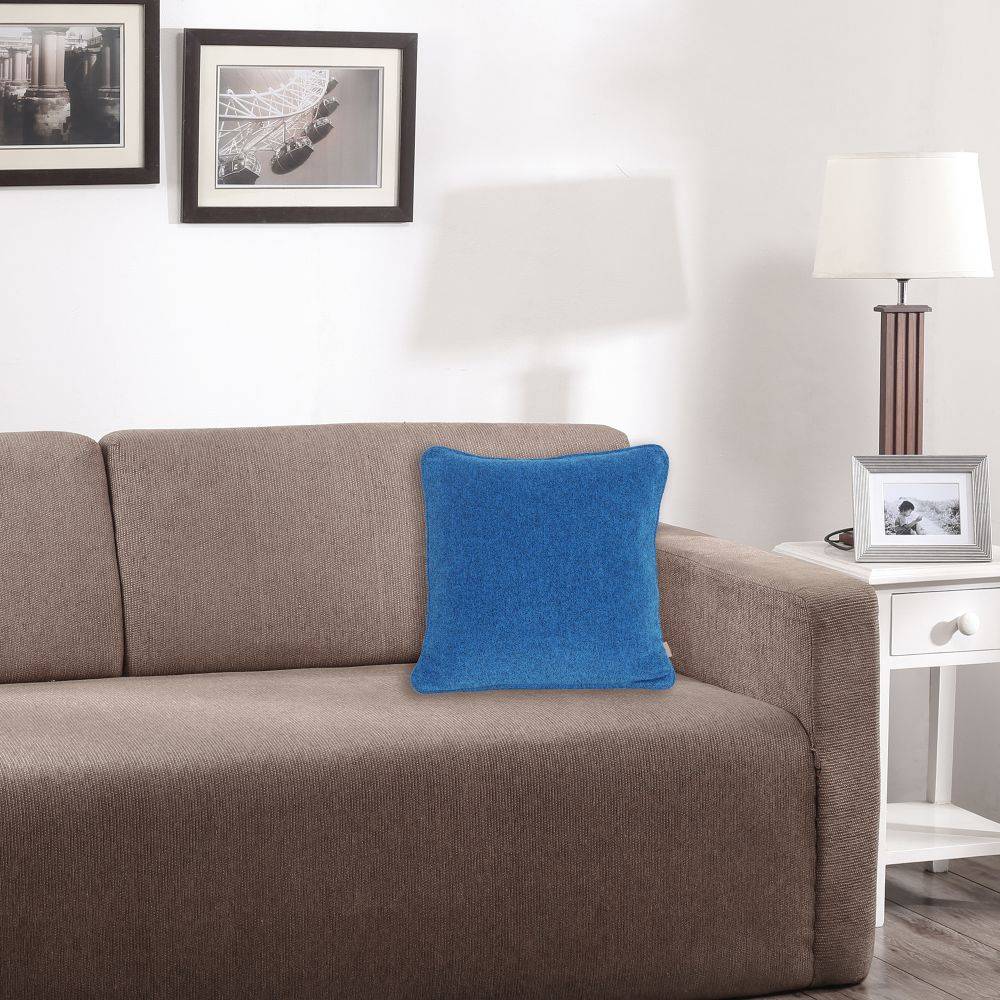 Maspar Colorart Charlotte Yarn Dyed Texture 310gsm Blue Small Cushion Cover