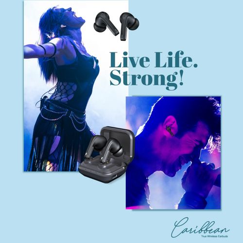 FINGERS Caribbean Truly Wireless in-ear Earbuds 28 hour playback, Built-in  Mic with SNC Rich Black
