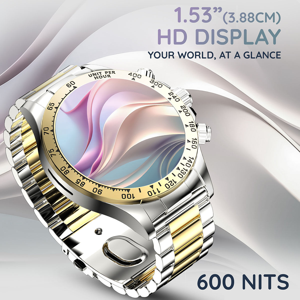 Buy Pebble Zenith 1.53 inch 600 Nits HD Metal Gold Smart Watch