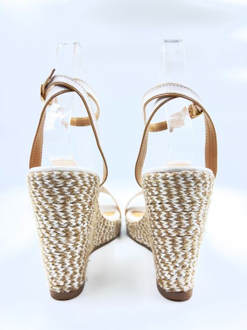 Buy ELVIRAA Jute Covered Wedges Heels White Online