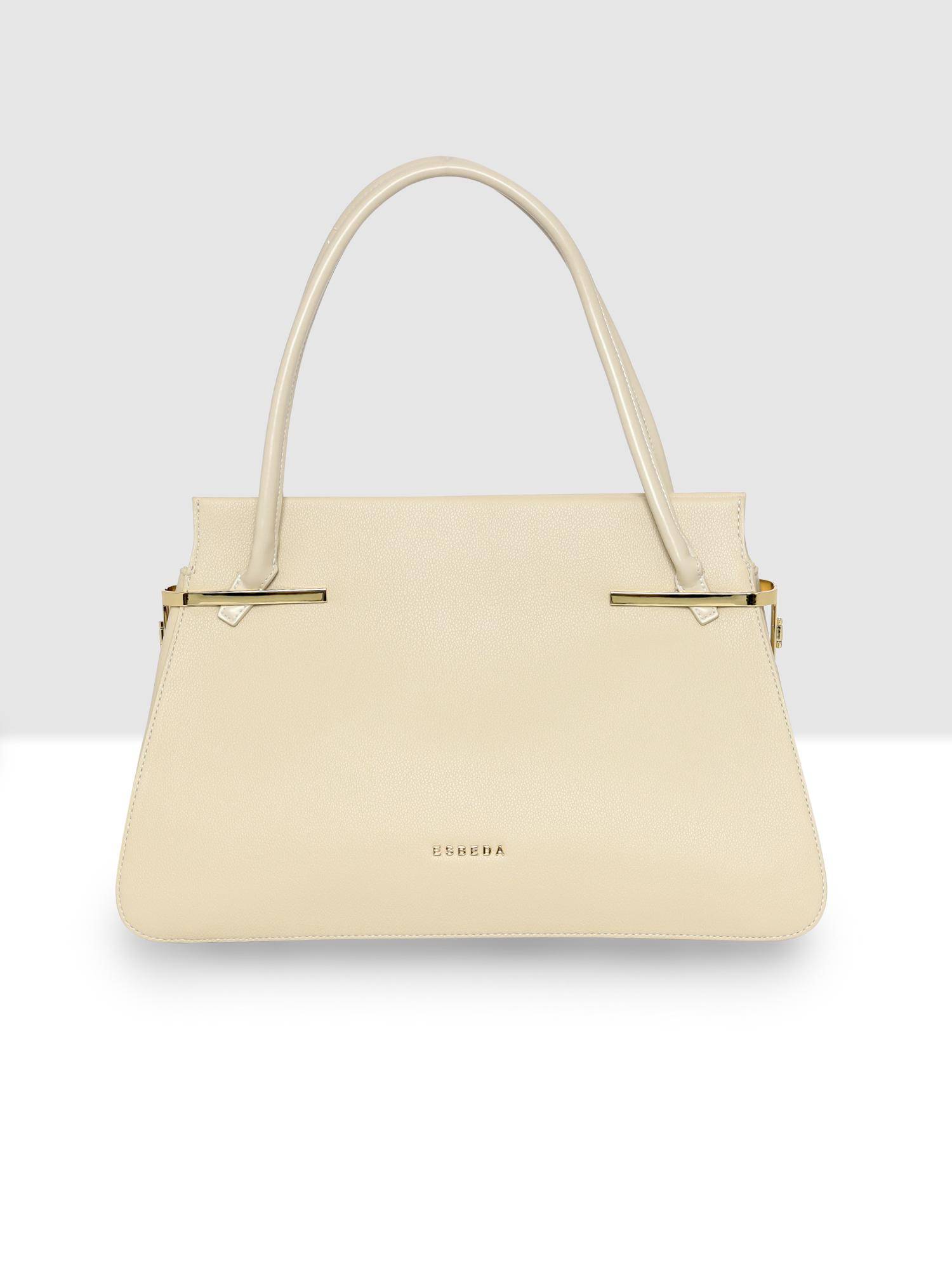 ESBEDA Cream Vogue Structure Handbag (L)