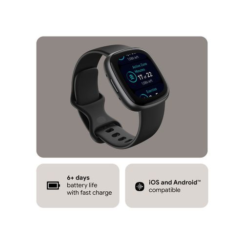 Fitbit Versa Fitness Watch with Daily readiness Score,Alexa,Call (Black  Graphite)