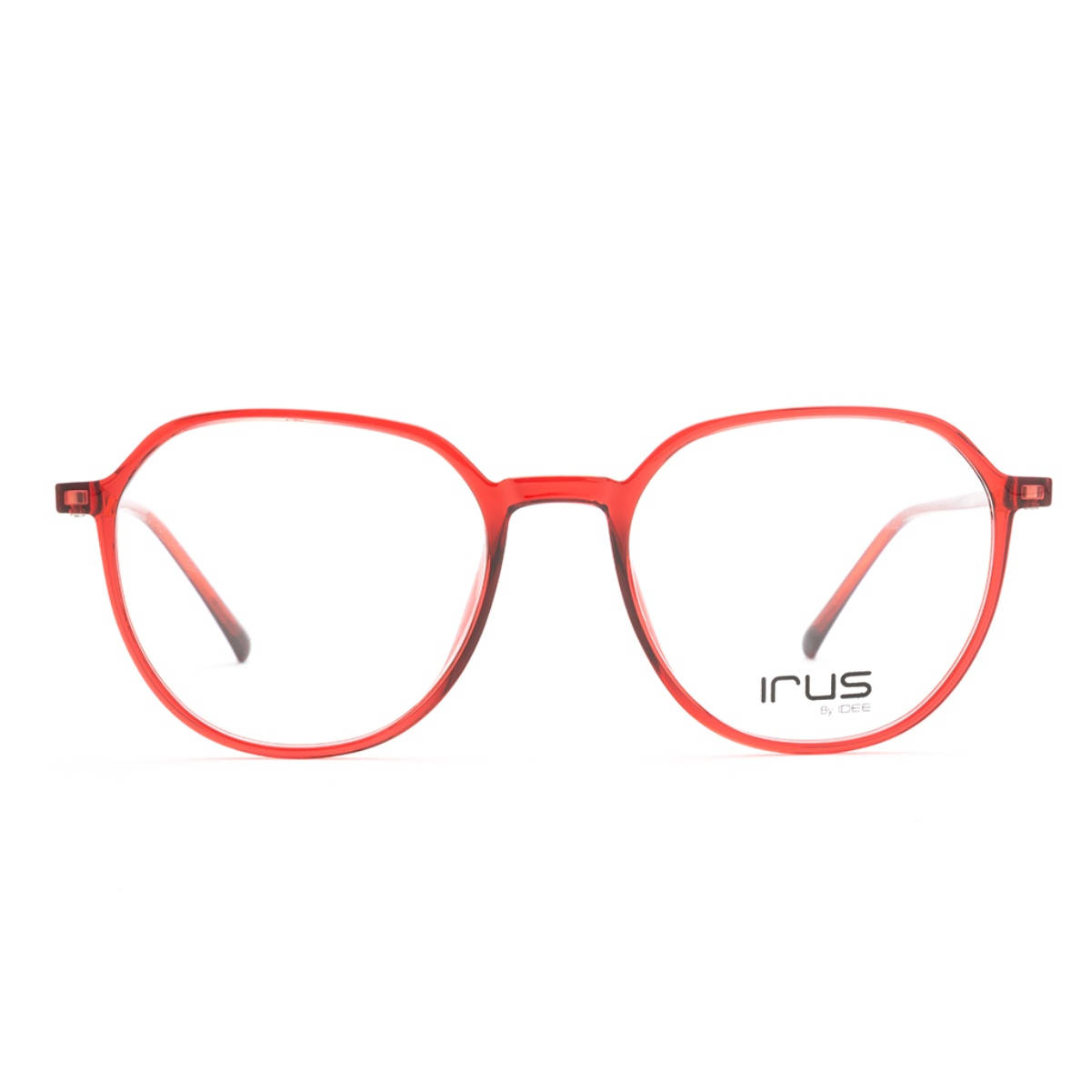 IRUS Women Full Rim Oval Shiny Crystal Red Acetate Eyeglass Frame (51)
