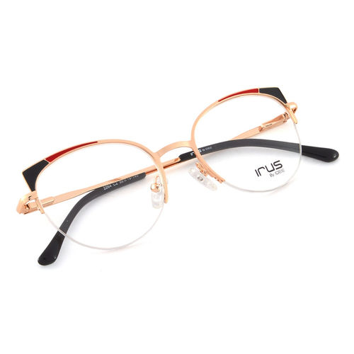 Buy IRUS Women Half Rim Cat Eye Matt Multi-Color Metal Eyeglass