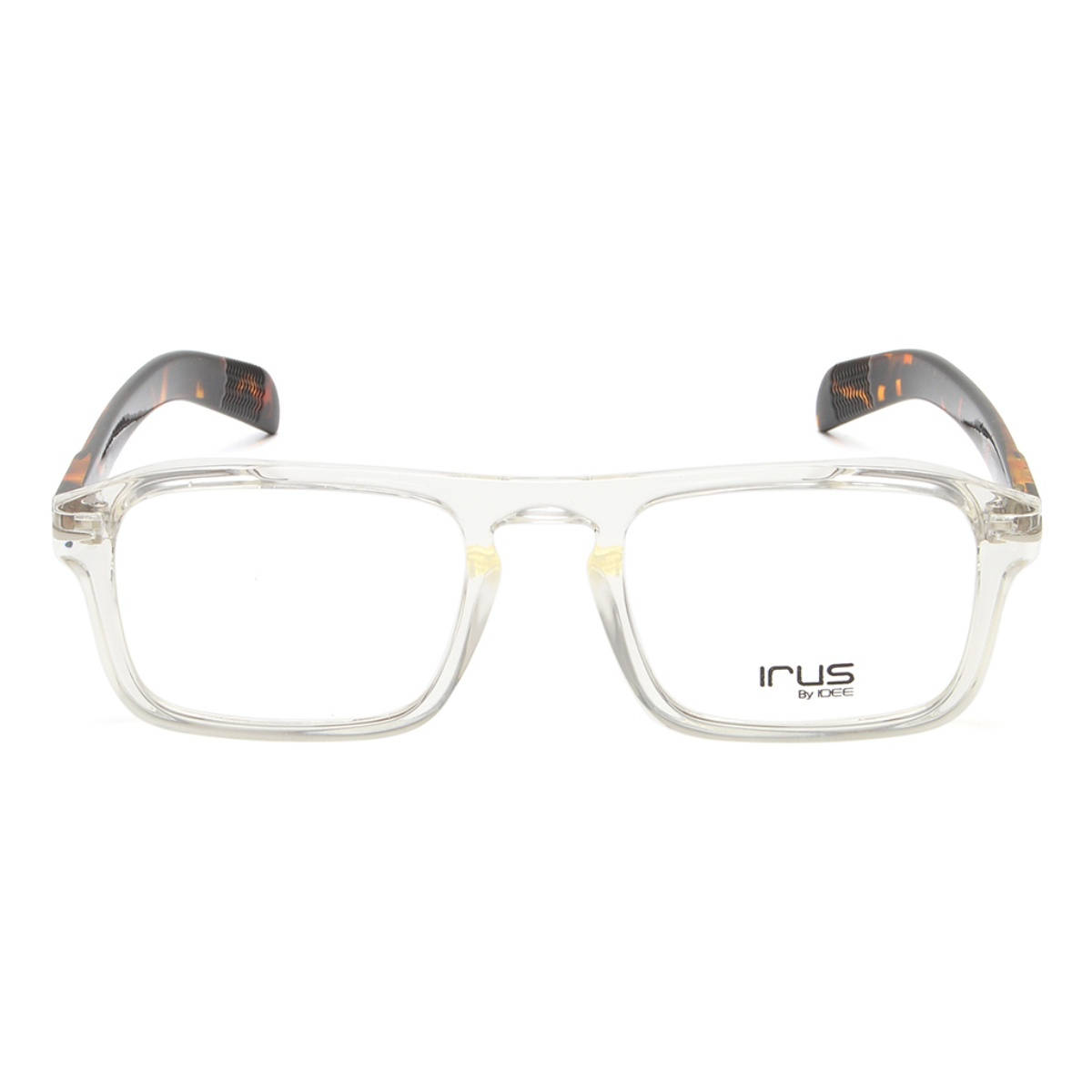 IRUS Men Full Rim Rectangle Shiny Crystal White Polycarbonate Eyeglass Frame (51)
