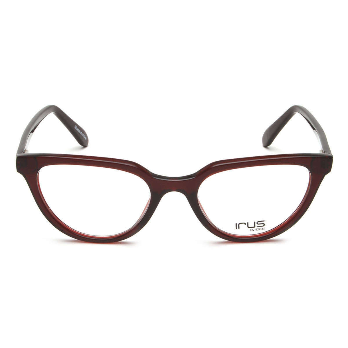 IRUS Women Full Rim Cat Eye Shiny Red Acetate Eyeglass Frame (52)