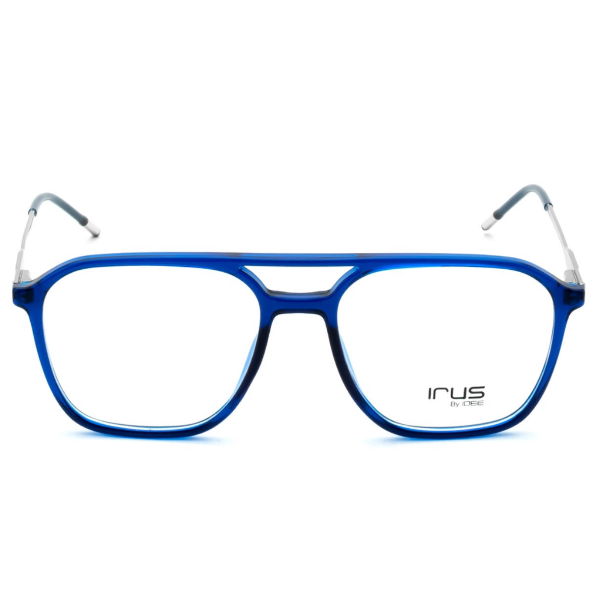 IRUS Men Full Rim Square Shiny Blue TR90 Eyeglass Frame (52)
