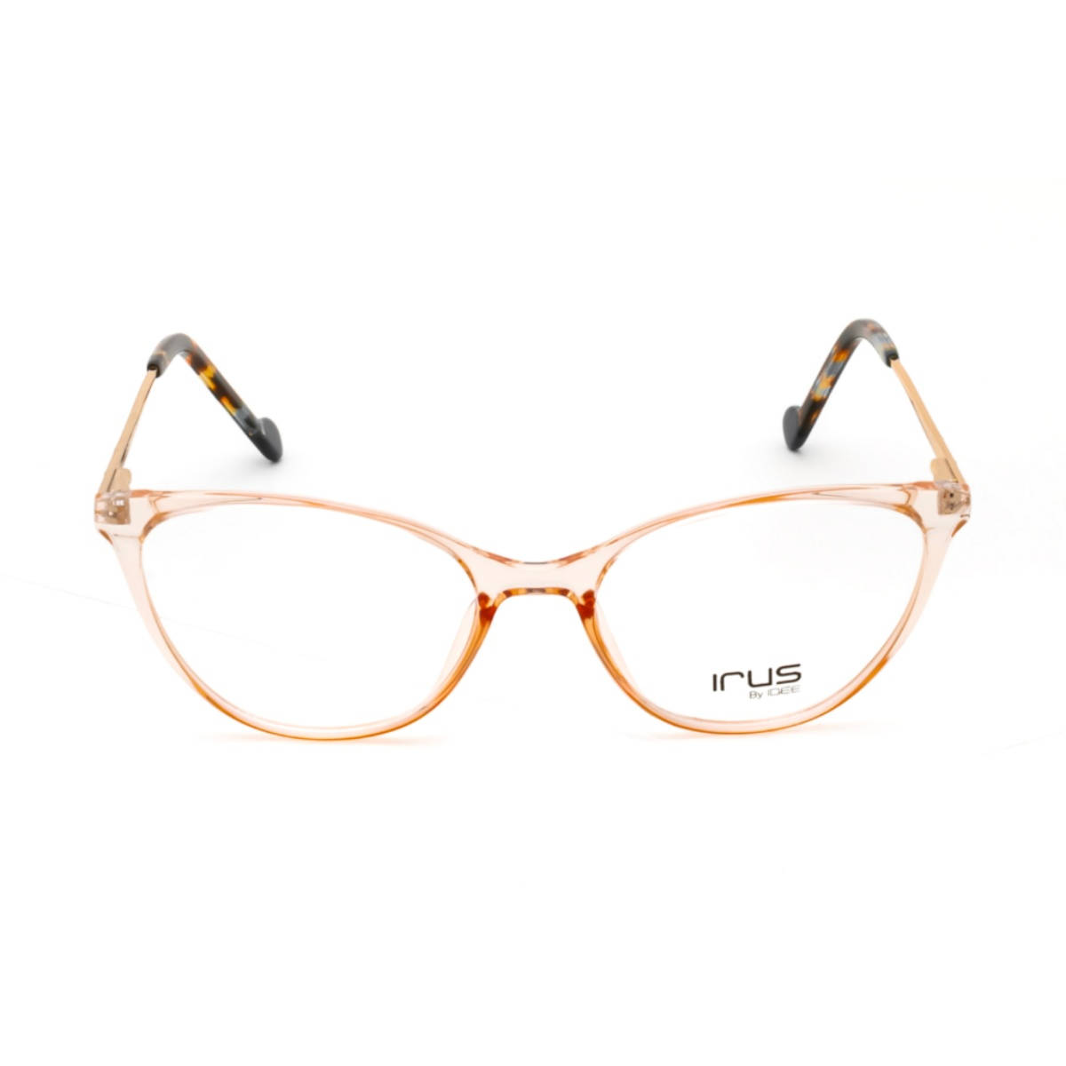 IRUS Women Full Rim Oval Shiny Crystal Gold Polycarbonate Eyeglass Frame (51)
