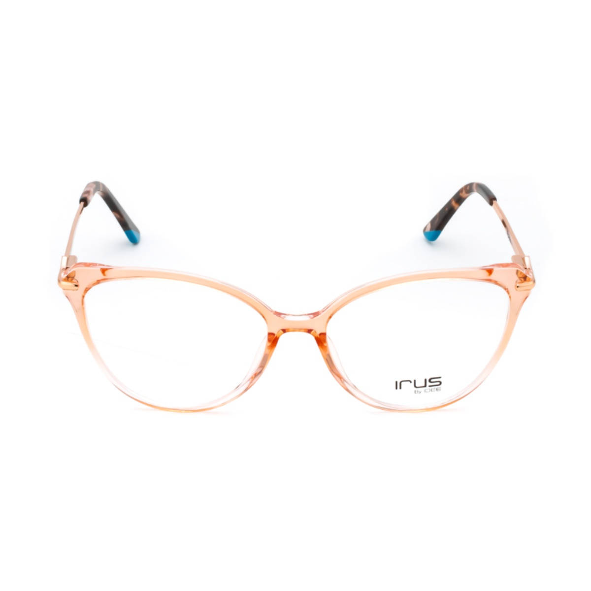 IRUS Women Full Rim Cat Eye Shiny Crystal Gold Polycarbonate Eyeglass Frame (53)