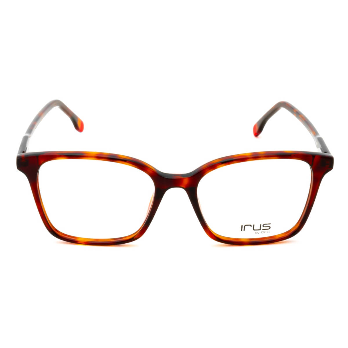 IRUS Women Full Rim Square Shiny Brown Acetate Eyeglass Frame (52)