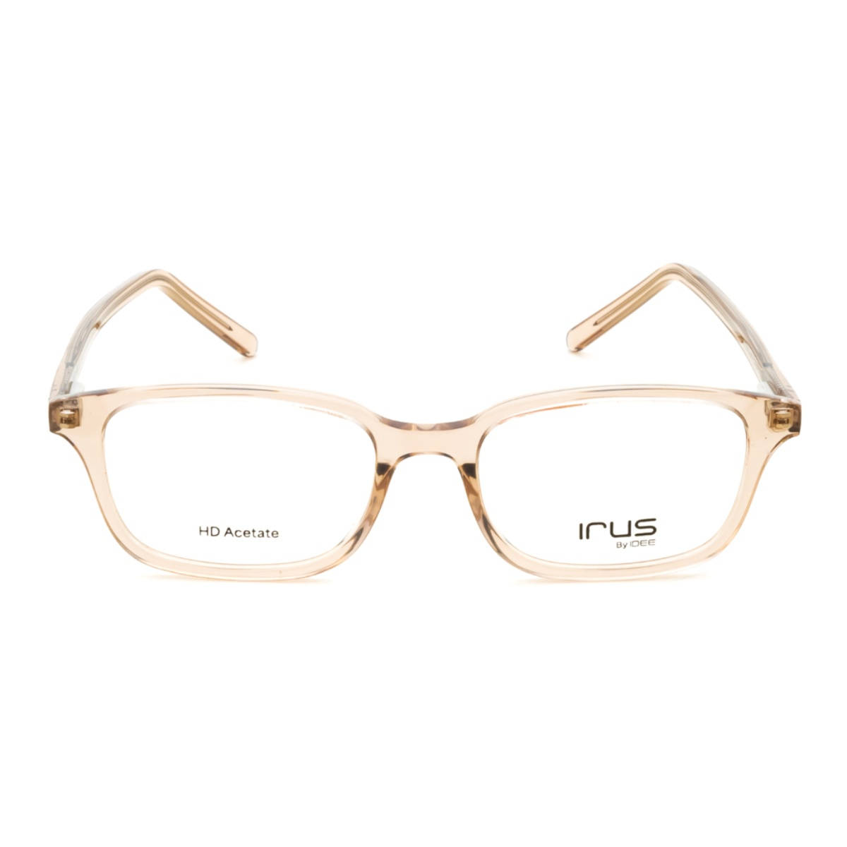 IRUS Women Full Rim Rectangle Shiny Crystal Brown Acetate Eyeglass Frame (49)