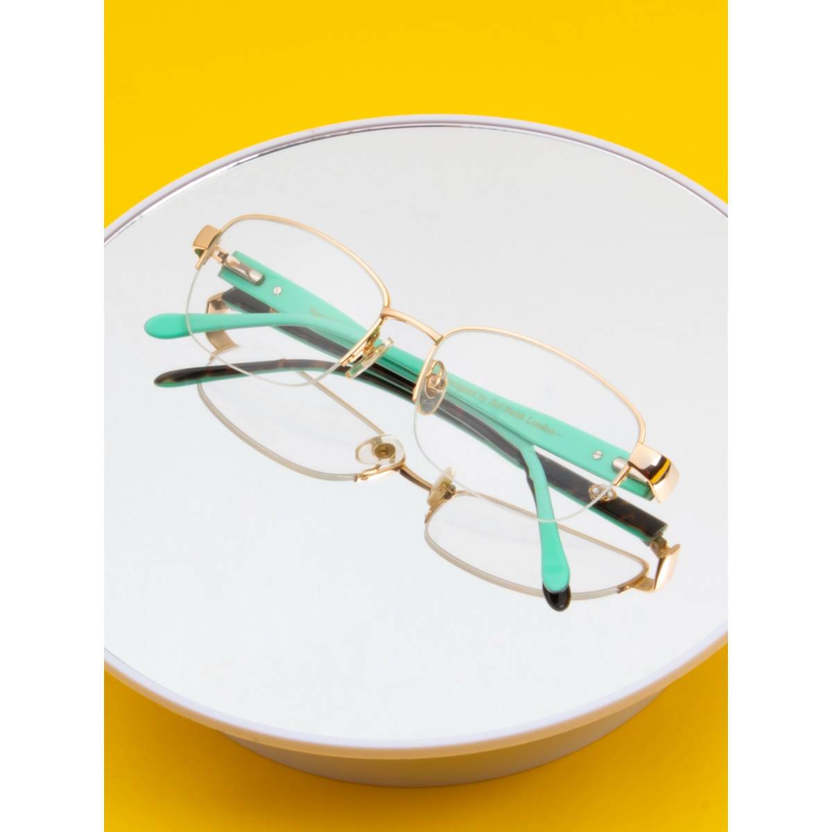 TED SMITH Half Rim Gold Pillow Eyeglasses Frames for Women (53)